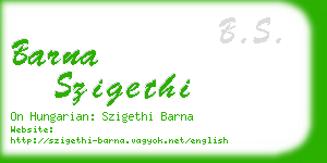 barna szigethi business card